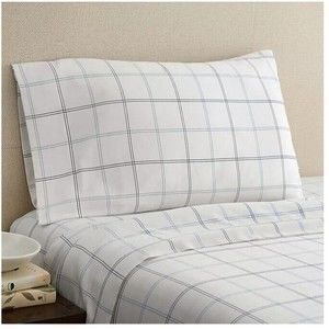 New Hidden Retreat King Sheet Set 💯 Cotton  White “Lake Window Plaid”